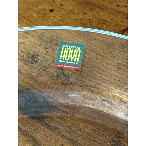 Hoya Japan Crystal Plate With Floral Etching Transparent Glass Decorative Dish - Picture 4 of 13